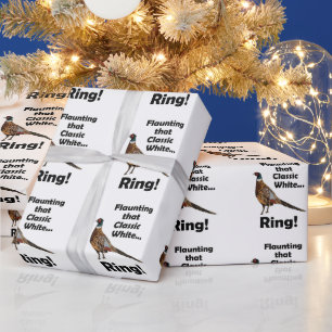 Halsbandfasan zeigt weißen Ring Geburtstag Geschenkpapier