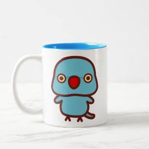 Halsbandsittich / Blaue Henne Zweifarbige Tasse