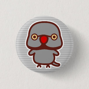 Halsbandsittich / Grauer Männchen Button