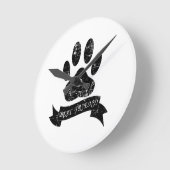 Halsbänke mit Ribbon Runde Wanduhr (Winkel)