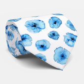 Halsbinde - Blaue Mohnblumen Krawatte (Gerollt)