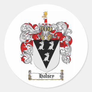 HALSEY FAMILIENWAPPEN - HALSEY COAT VON WAFFEN RUNDER AUFKLEBER