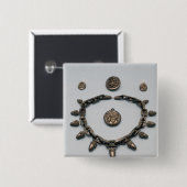 Halskette, Ohrringe, Brosche und Anhänger, c.1870 Button (Vorne & Hinten)