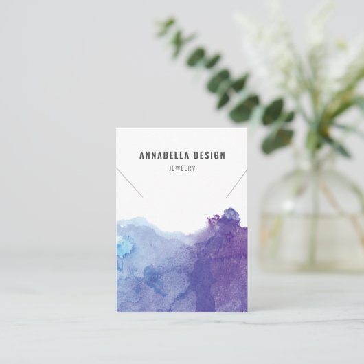 Halsketten-Anzeigen-Karte •  PastellAquarell Visitenkarte (Stehend Vorderseite)