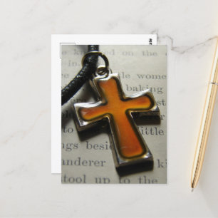 Halskettenkreuz Stillleben Postkarte