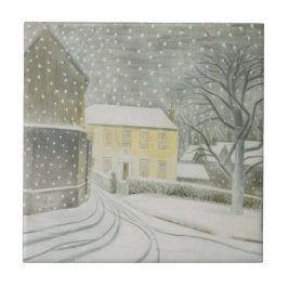 Halstead Road in Snow (von Eric Ravilious) Fliese
