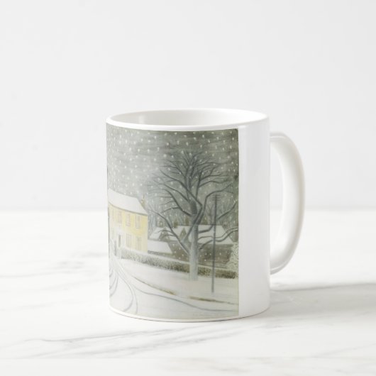 Halstead Road in Snow (von Eric Ravilious) Kaffeetasse (VorderseiteRechts)