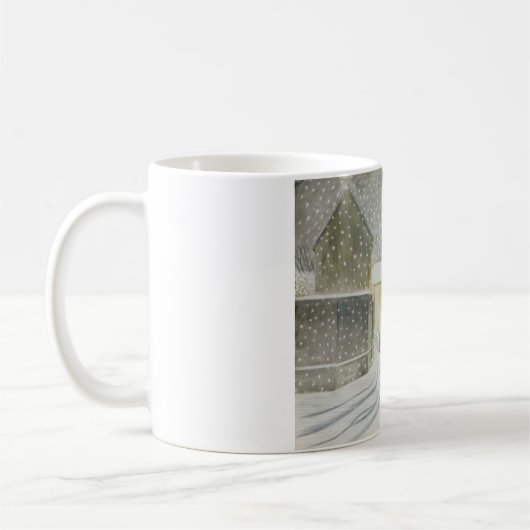 Halstead Road in Snow (von Eric Ravilious) Kaffeetasse (Links)