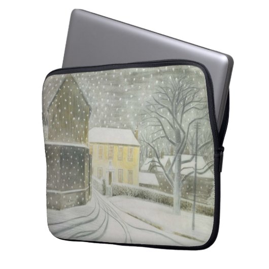 Halstead Road in Snow (von Eric Ravilious) Laptopschutzhülle (Vorderseite Links)