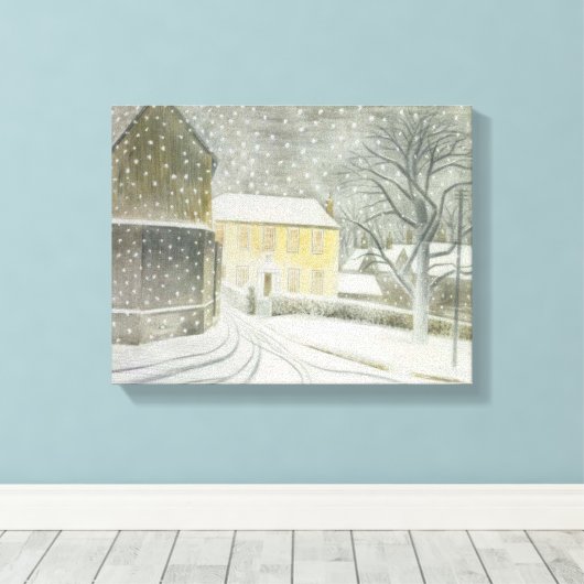 Halstead Road in Snow (von Eric Ravilious) Leinwanddruck (Insitu (Holzboden))