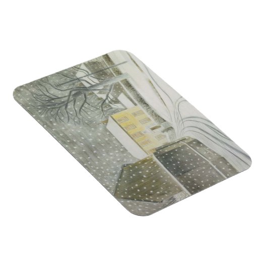 Halstead Road in Snow (von Eric Ravilious) Magnet (Rechte Seite)