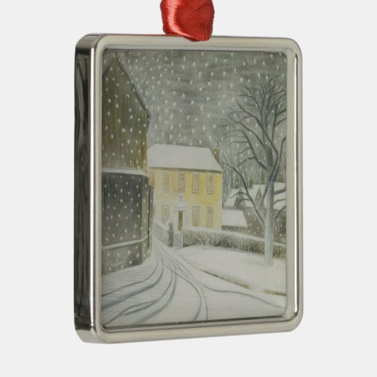 Halstead Road in Snow (von Eric Ravilious) Ornament Aus Metall (Rechts)