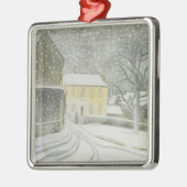 Halstead Road in Snow (von Eric Ravilious) Ornament Aus Metall (Links)