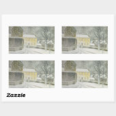 Halstead Road in Snow (von Eric Ravilious) Rechteckiger Aufkleber (Blatt)