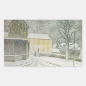 Halstead Road in Snow (von Eric Ravilious) Rechteckiger Aufkleber (Vorderseite)