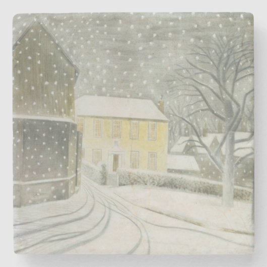 Halstead Road in Snow (von Eric Ravilious) Steinuntersetzer (Vorderseite)