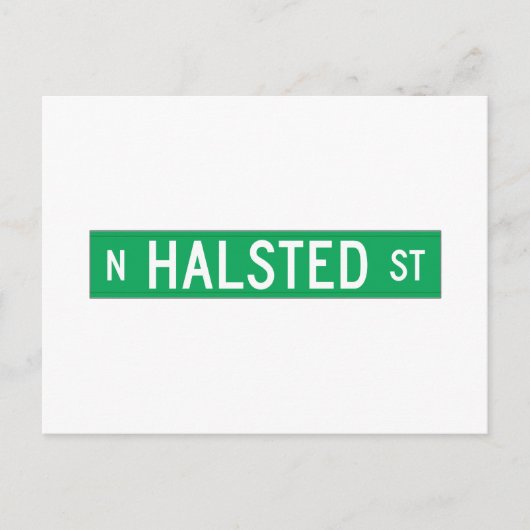 Halsted Street, Chicago, IL Street Sign Postkarte (Vorderseite)