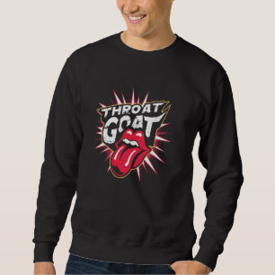 Halsziege Fette Kühn Spielende Rote Lippen Kokett Sweatshirt