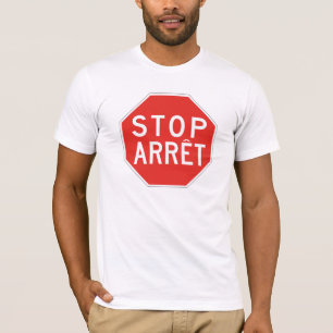 Halt/Arret, Verkehrszeichen, Kanada T-Shirt