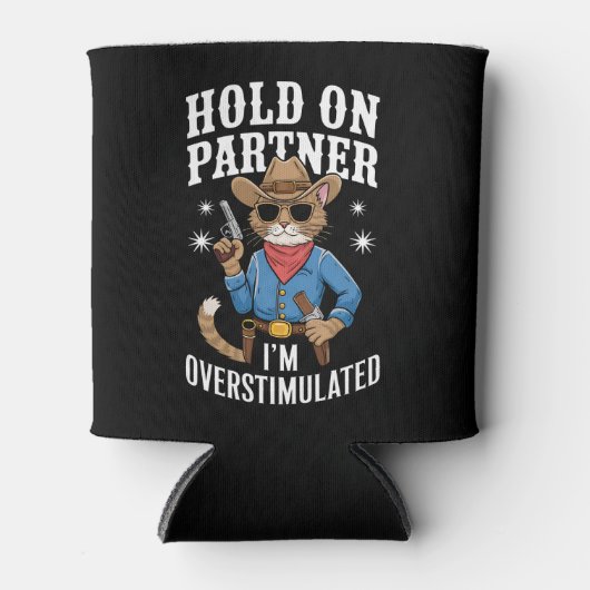 Halt auf Partner Ich bin überstimulierter Retro-We Dosenkühler (Vorderseite)