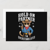 Halt auf Partner Ich bin überstimulierter Retro-We Einladung (Vorne/Hinten)