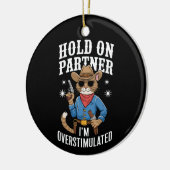 Halt auf Partner Ich bin überstimulierter Retro-We Keramik Ornament (Links)
