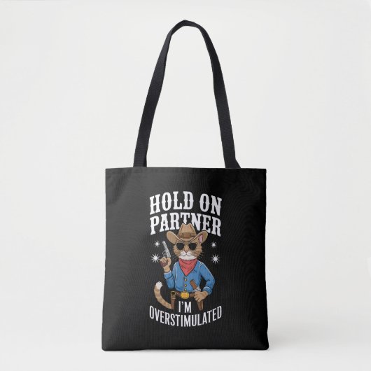 Halt auf Partner Ich bin überstimulierter Retro-We Tasche (Vorderseite)