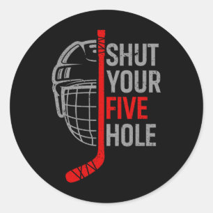 Halt Deine Fünf Halten Lustige Hockey-T-Shirts - E Runder Aufkleber