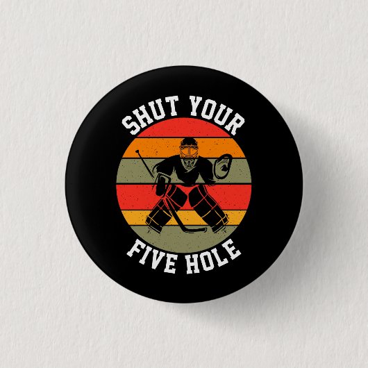 Halt deine fünf Hockey-Goalie Button (Vorderseite)