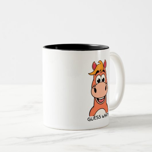 Halt deine Pferde... bis zum Kaffee! 🐴 ☕ 😂 Zweifarbige Tasse (VorderseiteRechts)