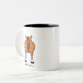 Halt deine Pferde... bis zum Kaffee! 🐴 ☕ 😂 Zweifarbige Tasse (Vorderseite Links)