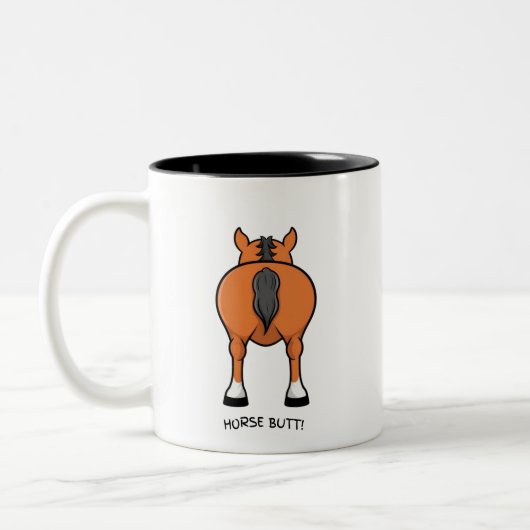 Halt deine Pferde... bis zum Kaffee! 🐴 ☕ 😂 Zweifarbige Tasse (Links)