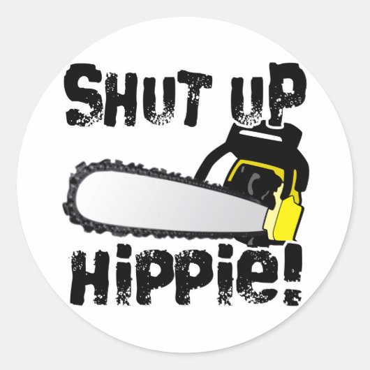 Halt den Hippie! Runder Aufkleber (Vorderseite)