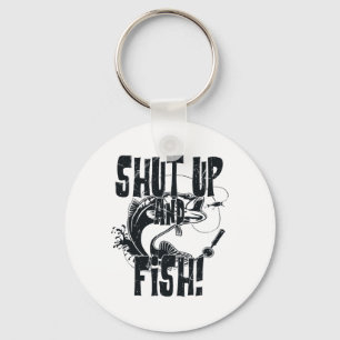 Halt Den Mund Und Fisch Lustiger Fischfang Schlüsselanhänger