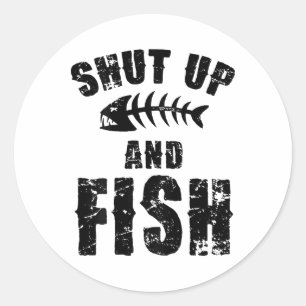 Halt Den Mund Und Fische Fischiger Fischer Lustige Runder Aufkleber