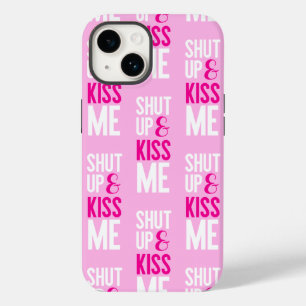 Halt Den Mund Und Küss Mich Typografie Rosa Valent Case-Mate iPhone 14 Hülle