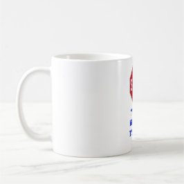 Halt, denken Sie bevor Sie handeln Kaffeetasse
