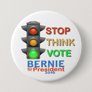 Halt.  Denken Sie.  Wählen Sie Bernie Button