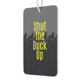 "Halt die Ente!" Typografie bei Niedlichen Duckies Autolufterfrischer (Links)