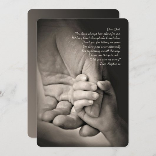 Halt die Hand Vateranfragetafel Dankeskarte (Vorne/Hinten)