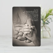 Halt die Hand Vateranfragetafel Dankeskarte (Stehend Vorderseite)