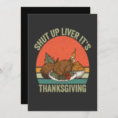 Halt die Leber! Es ist Erntedank Funny Turkey Retr Einladung (Vorne/Hinten)