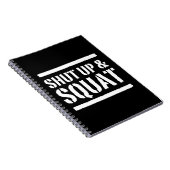 Halt die Schnauze u. hocken Sie Notizblock (Rechte Seite)