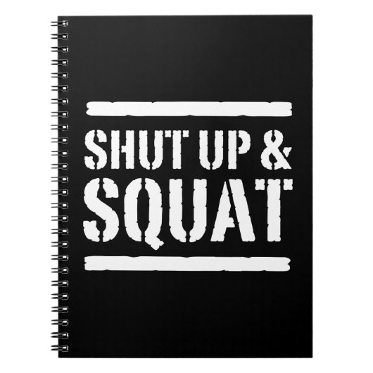 Halt die Schnauze u. hocken Sie Notizblock (Vorderseite)