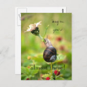 Halt, du bist fast da! Motivierend Schnecke Postkarte (Vorne/Hinten)
