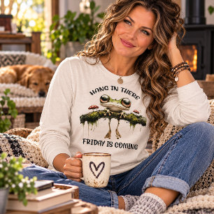 Halt durch, der Freitag kommt. Lustiger Frosch Hum Tri-Blend Shirt
