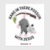 Halt durch mit Jesus süßer Opossum christlich Aufkleber (Blatt)