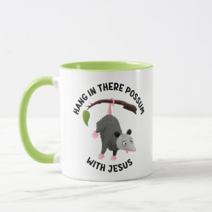 Halt durch mit Jesus süßes Opossum christlich Tasse