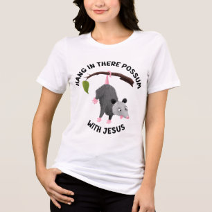 Halt durch mit Jesus süßes Opossum christlich Tri-Blend Shirt