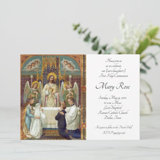 Halt Ehrfurchts-in den ersten Einladung (Stehend Vorderseite)